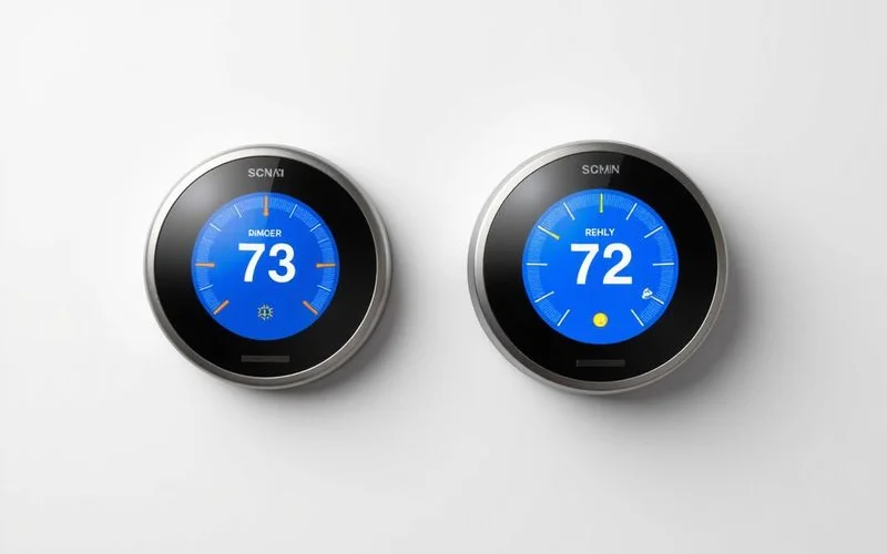Comparison of popular smart thermostat models displayed side by side