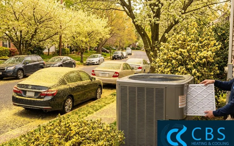 Pollen covered cars in Northern Virginia spring showing the need for quality air filters