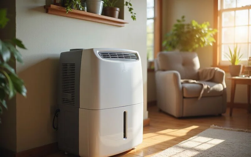 Whole home dehumidifier installed alongside HVAC system for humidity control