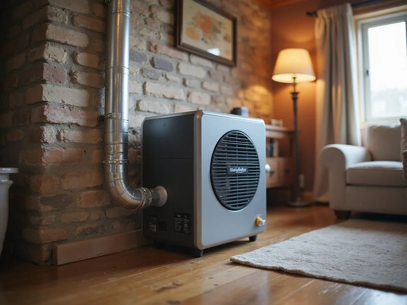 Whole-house humidifier connected to furnace ductwork maintaining comfortable humidity levels during winter months